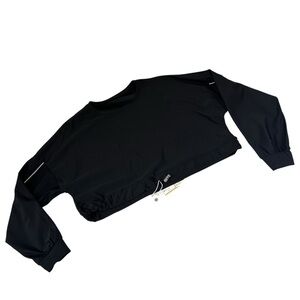 HALARA Black Long Sleeve Gym Crop with Reflective Sleeves Small